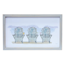 Load image into Gallery viewer, Watercolor Beach Chair Print with Fir Wood Frame (Set of 2)