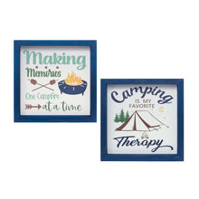 Load image into Gallery viewer, Wood Framed Camping Sentiment Sign (Set of 4)