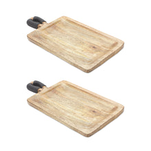 Load image into Gallery viewer, Mango Wood Cutting Board Style Tray (Set of 2)