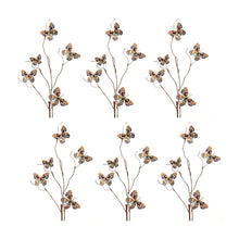 Load image into Gallery viewer, Blue and Orange Wire Butterfly Spray (Set of 6)