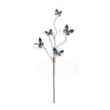 Load image into Gallery viewer, Blue and Black Wire Butterfly Spray (Set of 6)