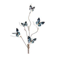 Load image into Gallery viewer, Blue and Black Wire Butterfly Spray (Set of 6)