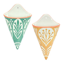 Load image into Gallery viewer, Ornamental Ceramic Wall Pocket (Set of 2)