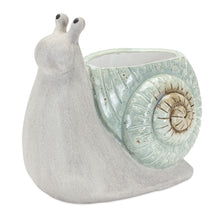 Load image into Gallery viewer, Whimsical Terra Cotta Garden Snail Planter (Set of 2)