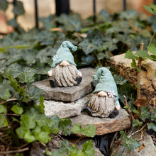 Load image into Gallery viewer, Stone Garden Gnome Figurine with Flower Stem Accent (Set of 4)
