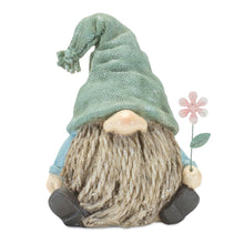 Load image into Gallery viewer, Stone Garden Gnome Figurine with Flower Stem Accent (Set of 4)