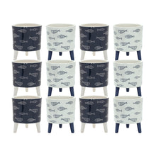 Load image into Gallery viewer, Coastal Fish Pattern Planter with Legs (Set of 12)