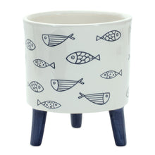 Load image into Gallery viewer, Coastal Fish Pattern Planter with Legs (Set of 12)