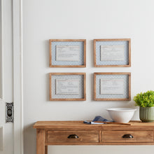Load image into Gallery viewer, Wood Framed Vintage Recipe Card (Set of 4)