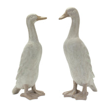 Load image into Gallery viewer, Distressed Stone Standing Duck Garden Statue (Set of 2)