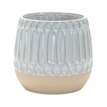 Load image into Gallery viewer, Ribbed Porcelain Vase with Two Tone Design (Set of 2)