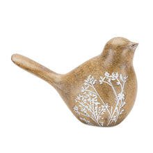 Load image into Gallery viewer, Floral Etched Bird Figurine with Wood Grain Design (Set of 4)