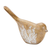 Load image into Gallery viewer, Floral Etched Bird Figurine with Wood Grain Design (Set of 4)