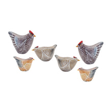 Load image into Gallery viewer, Etched Chicken Shelf Sitter with Wood Grain Design (Set of 6)