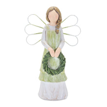 Load image into Gallery viewer, Farmhouse Angel Figurine with Floral Accent (Set of 2)