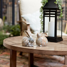 Load image into Gallery viewer, Modern Bunny Rabbit Figurine with Marble Finish (Set of 2)