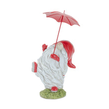 Load image into Gallery viewer, Whimsical Dancing Garden Gnome Figurine with Umbrella (Set of 2)