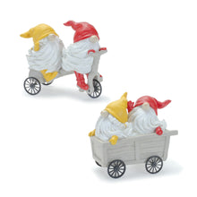 Load image into Gallery viewer, Whimsical Garden Gnome Figurine Riding a Scooter and Wheelbarrow (Set of 2)