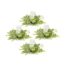 Load image into Gallery viewer, Mixed Fern and Eucalyptus Foliage Candle Ring (Set of 4)