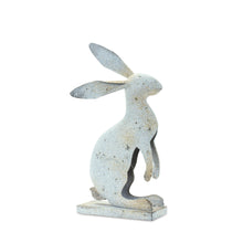 Load image into Gallery viewer, Weathered Iron Standing Rabbit DŽcor with Distressed Finish (Set of 2)