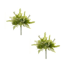Load image into Gallery viewer, Fern and Eucalyptus Foliage Bush with Queen Anne Accent (Set of 2)