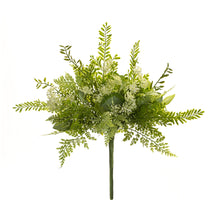 Load image into Gallery viewer, Fern and Eucalyptus Foliage Bush with Queen Anne Accent (Set of 2)