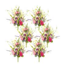 Load image into Gallery viewer, Mixed Wildflower Floral Bush with Lavender Accent (Set of 6)