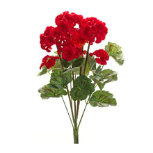 Load image into Gallery viewer, Bright Red Geranium Floral Bush (Set of 6)