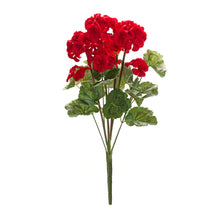 Load image into Gallery viewer, Bright Red Geranium Floral Bush (Set of 6)