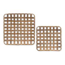 Load image into Gallery viewer, Square Bamboo Basket Tray (Set of 2)