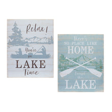 Load image into Gallery viewer, Wooden Lake Life Sentiment Sign (Set of 2)