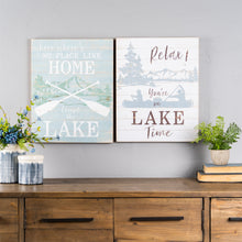 Load image into Gallery viewer, Wooden Lake Life Sentiment Sign (Set of 2)
