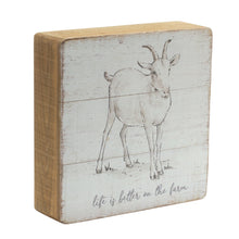 Load image into Gallery viewer, Rustic Wood Farm Animal Sentiment Block (Set of 4)