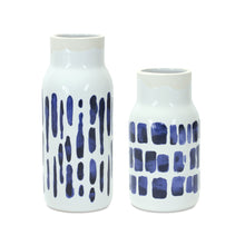 Load image into Gallery viewer, Two-Tone Tie Dye Design Ceramic Vase (Set of 2)