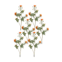Load image into Gallery viewer, Orange Flocked Protea Spray (Set of 6)