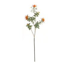 Load image into Gallery viewer, Orange Flocked Protea Spray (Set of 6)