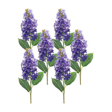 Load image into Gallery viewer, Varigated Purple Lilac Flower Stem (Set of 6)