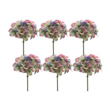 Load image into Gallery viewer, Varigated Lavender and Pink Hydrangea Flower Stem (Set of 6)