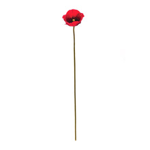 Load image into Gallery viewer, Bright Red Poppy Flower Stem (Set of 6)