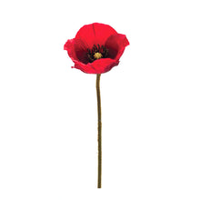 Load image into Gallery viewer, Bright Red Poppy Flower Stem (Set of 6)