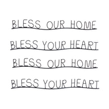 Load image into Gallery viewer, Bless Our Home and Heart Sentiment DŽcor (Set of 4)
