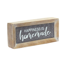 Load image into Gallery viewer, Home Sentiment Block Sign with Wood Grain Design (Set of 2)