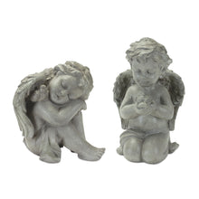 Load image into Gallery viewer, Sitting Cherub Angel Figurine with Bird Accent (Set of 2)