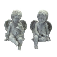 Load image into Gallery viewer, Sitting Cherub Angel Figurine with Bird Accent (Set of 2)