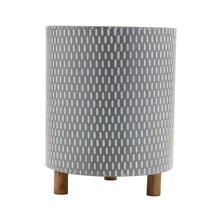 Load image into Gallery viewer, Iron Metal Planter with Geometric Design and Wood Legs (Set of 3)