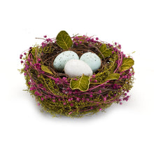 Load image into Gallery viewer, Natural Twig Bird Nest with Speckled Egg Accent (Set of 4)