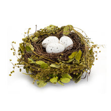 Load image into Gallery viewer, Natural Twig Bird Nest with Speckled Egg Accent (Set of 4)