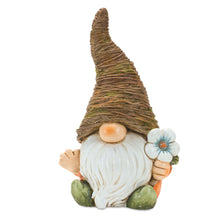 Load image into Gallery viewer, Distressed Garden Gnome Statue with Mushroom and Flower Accent (Set of 2)