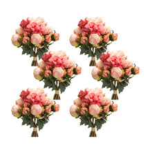 Load image into Gallery viewer, Coral Pink Peony Flower Bouquet Bundle (Set of 6)
