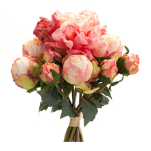 Load image into Gallery viewer, Coral Pink Peony Flower Bouquet Bundle (Set of 6)